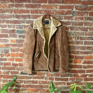 Vintage Shearling Brown Suede Jacket